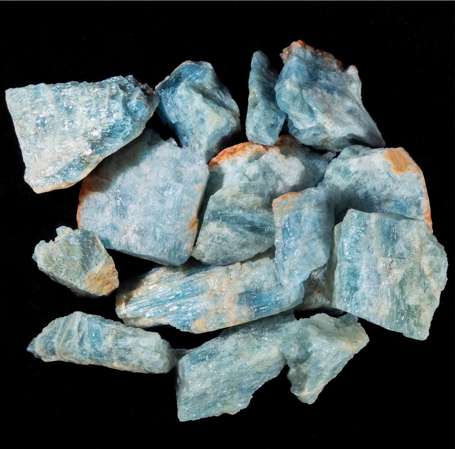 CroconCrocon 1/4 LB Aquamarine Rough Bulk Natural Stone Raw Gemstone Tumbling Cabbing PolishingMining Chakra Balancing Reiki Healing Good Luck Home Office Decor