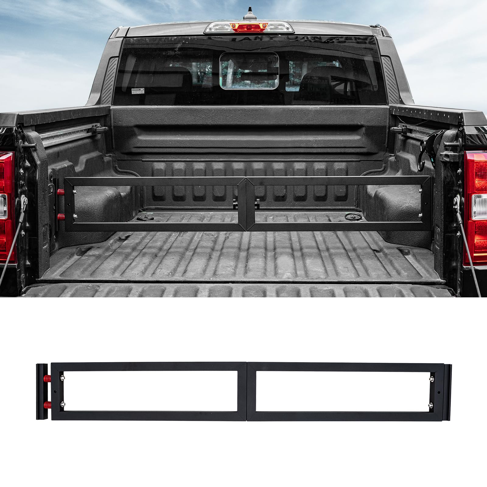 Maxzina Truck Bed Divider Compatible with 2022-2025 Ford Maverick Cargo Divider Trunk Organizer Aluminum Alloy Luggage Divider Replacement for 2024 Maverick Accessories