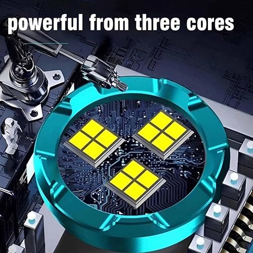 Miniatura 3 de Mini flash alemán de tres ojos, linterna súper potencia, linterna de pulgar, mini linternas multifuncionales, mini linterna con clip para bolígrafo,