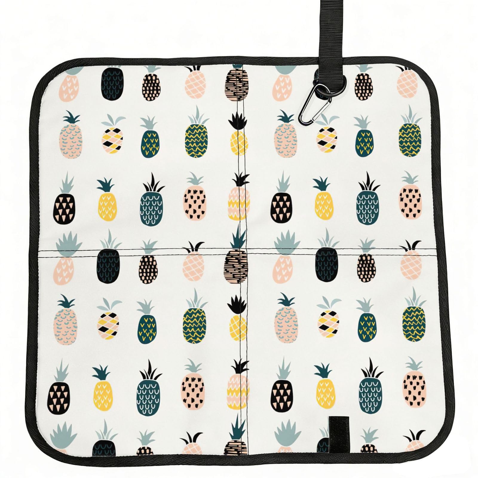 VCzsdff Pineapple Print Portable Seat Cushion Folding Bleacher Pad Compact Picnic Sitting Mat Polyester 40cm