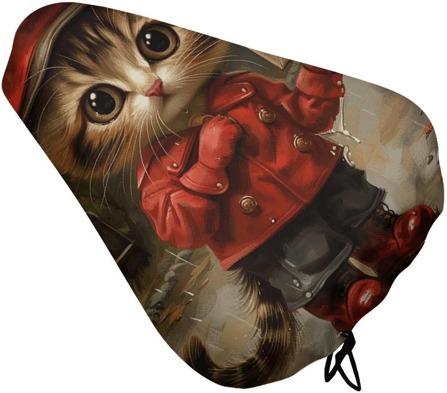 Cat Delivers Letter Waterproof Bike Seat Cushion with Drawstring for Women Men Soft Padded Bicycle Seat Cover for Comfort Wide Road Bike Saddles Universal Fit for Mountain Exercise