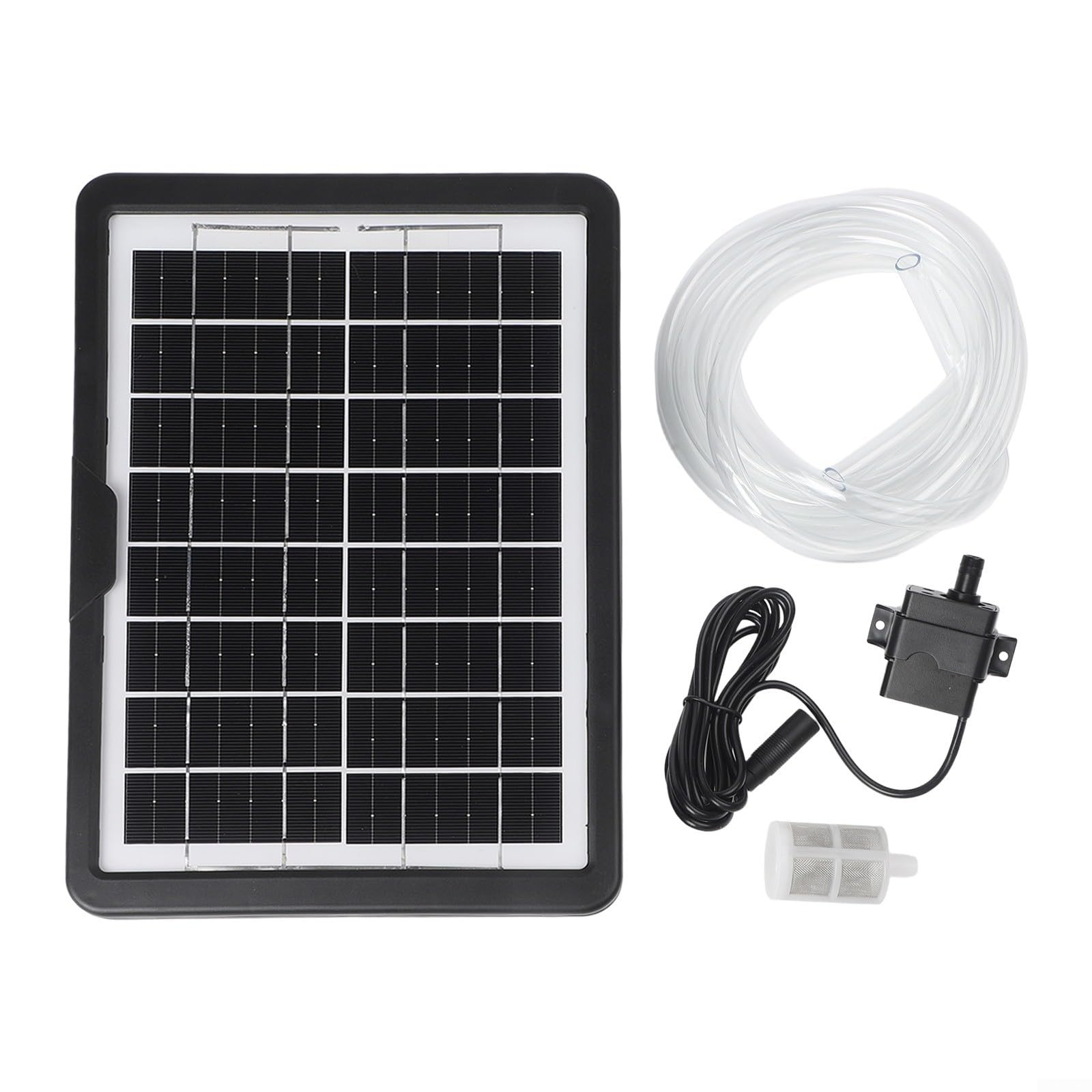 Pompa solare per laghetto, 12 V, 240 l/h, pompa sommersa con pannello da 6 W/10 W, pompa dell'acqua silenziosa per ventilazione dello stagno dei pesci, fontana da giardino (9 V, 6 W)