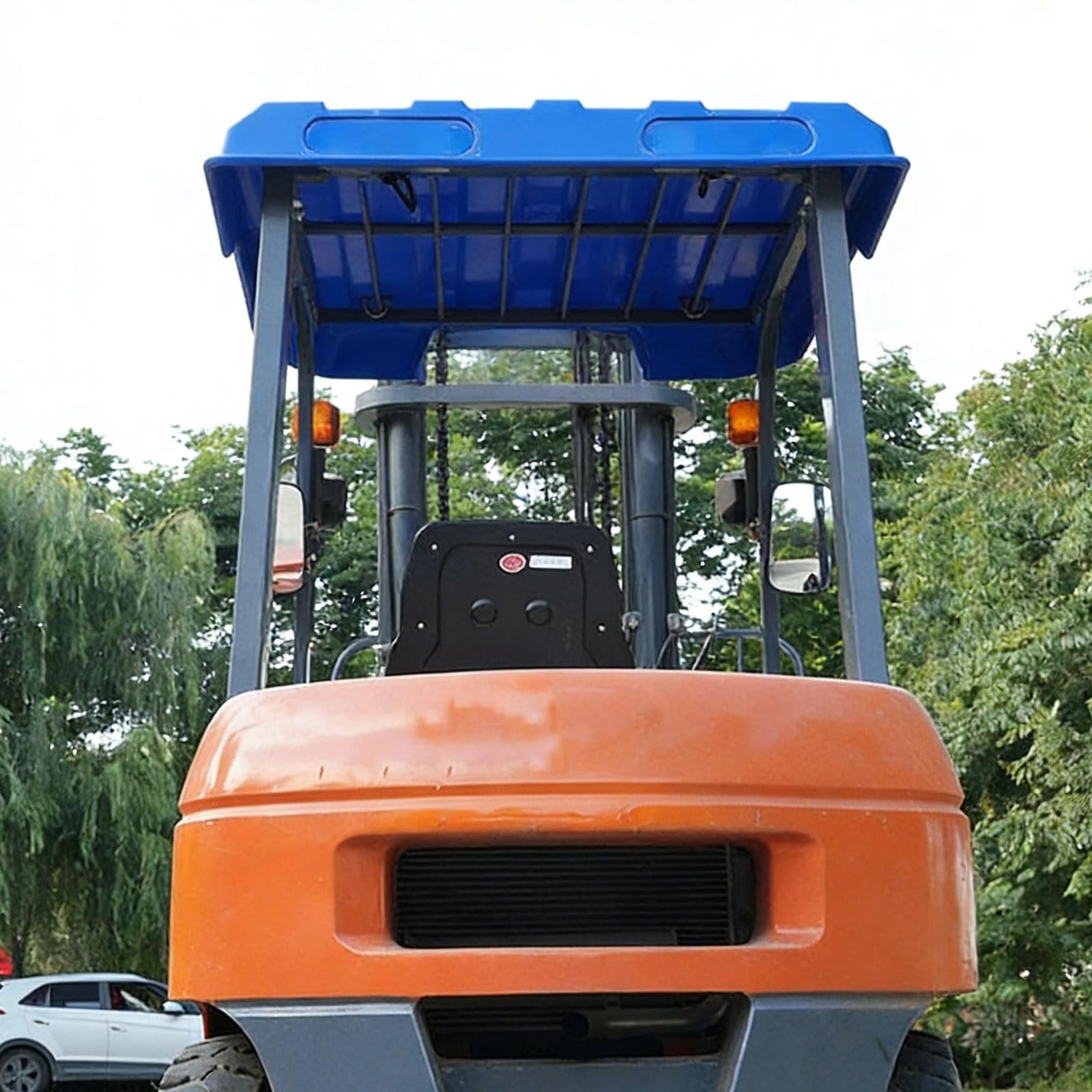 OWOHYG Tractor Canopy Cool Top Mower Canopy Made Of Pvc-U Material All-Weather Suitable Reduce Heat And Glare 110Cm X 120Cm Easy Access Weatherproof Tractor Roof Canopy.Blue