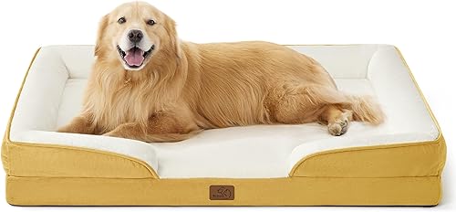 Miniatura 252 de Bedsure - Cama ortopédica XXL para perros, sofá cama lavable para perros gigantes, espuma de soporte con funda extraíble y lavable, forro Marrón