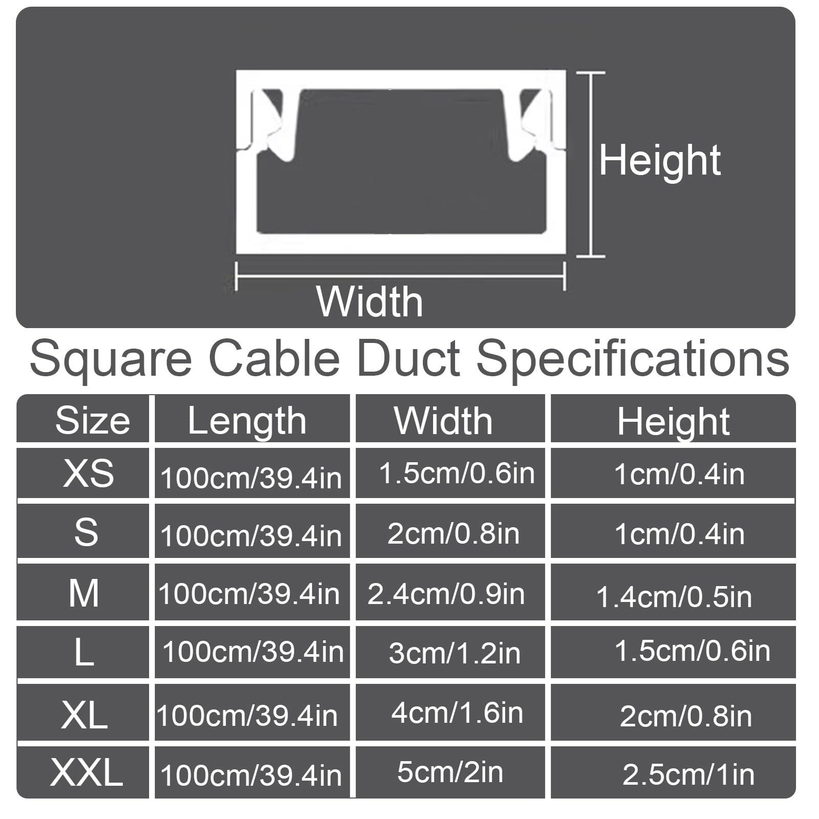 Flexible Canaleta Cables Suelo para Organizar y Proteger Cables, Canaleta Pasacables de Suelo para Pared, Zócalo y Techo(Gray,Small)