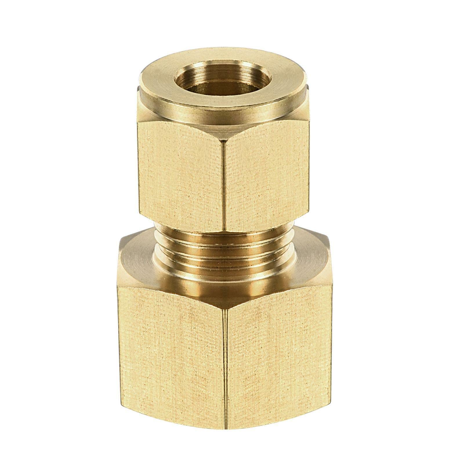 Tool parts Brass Compression Tube Straight Fitting G1/2 Female Thread x 10mm Tube OD
