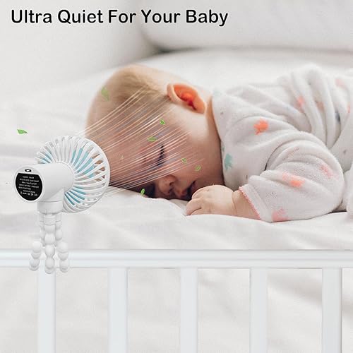 Miniatura 2 de Mini ventilador portátil para cochecito, ventilador de batería, trípode flexible, ventilador de viaje USB, ventilador de mano que sopla aire frío,