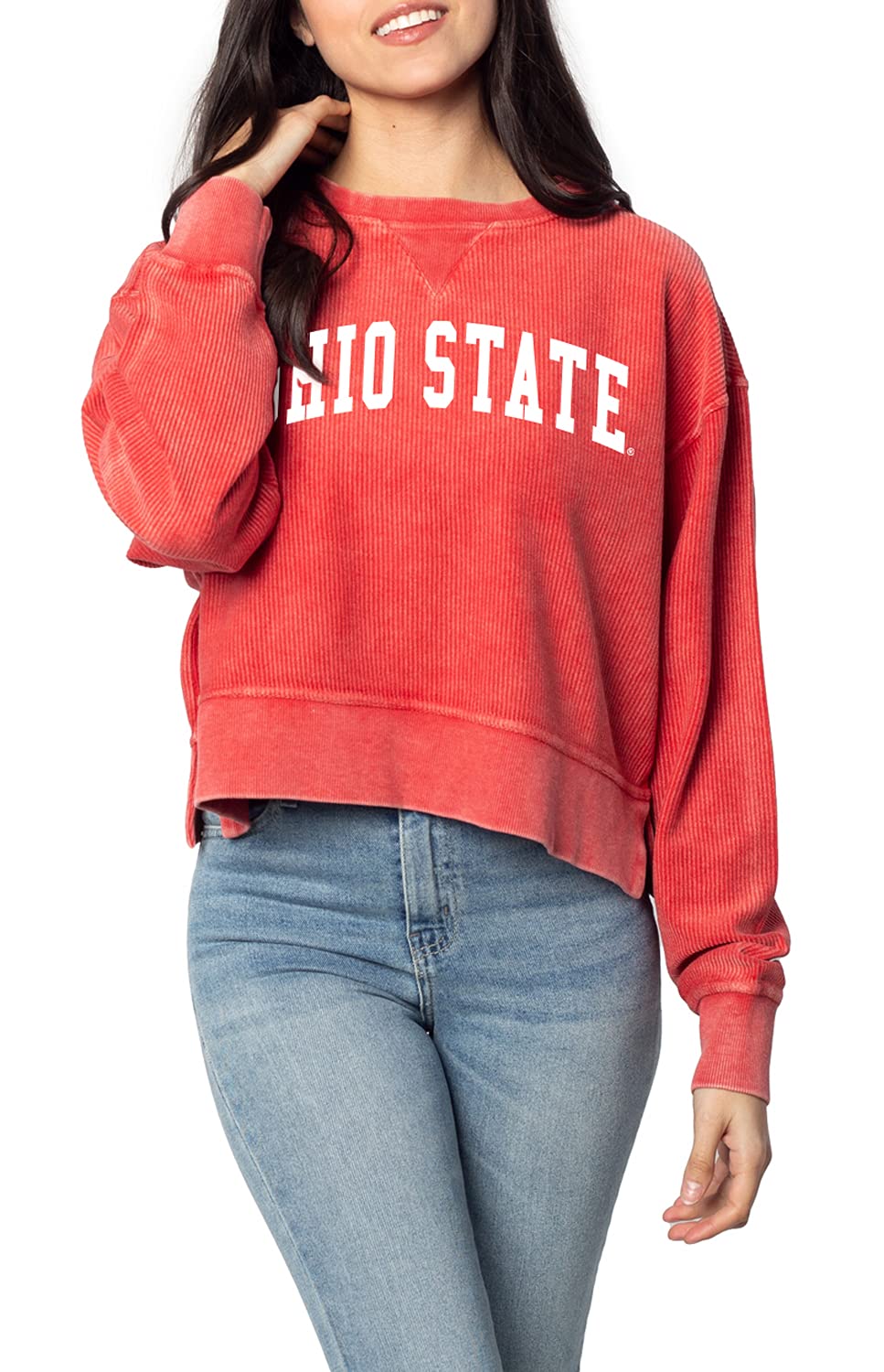 chicka-d NCAA womens Corded Boxy Pullover