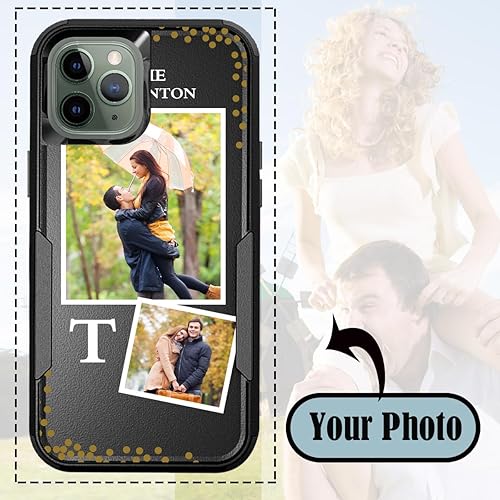 Vista 47 de Funda de fotos personalizada para Apple iPhone 11 Pro Max, patrón de collage a cuadros, personalizado para hacer imágenes en gruesa 3 híbrida Rosa