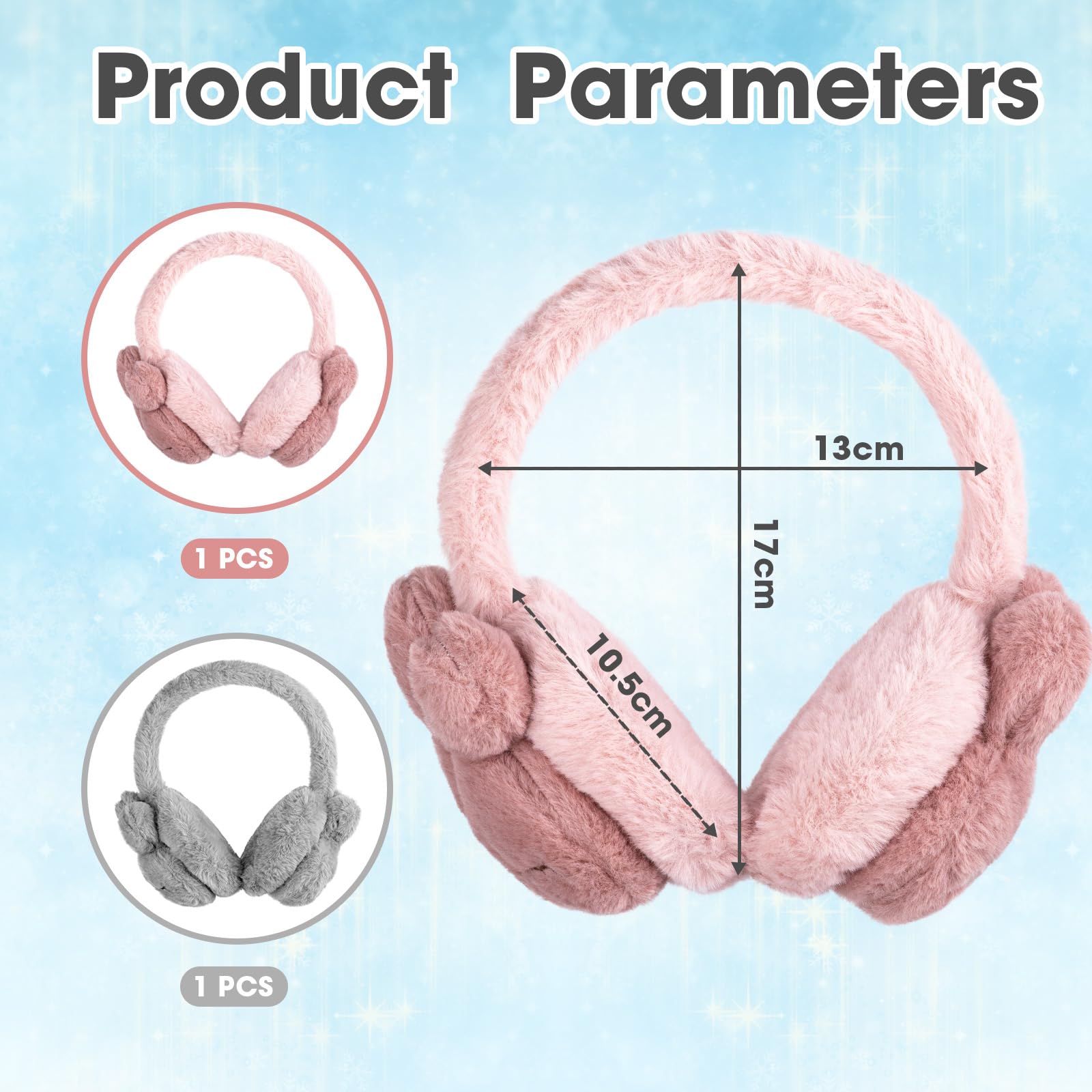 2er-Pack Kinder Warme Ohrenwärmer, Winter Plüsch Ohrenschützer Verstellbarer Outdoor Ohrenschützer