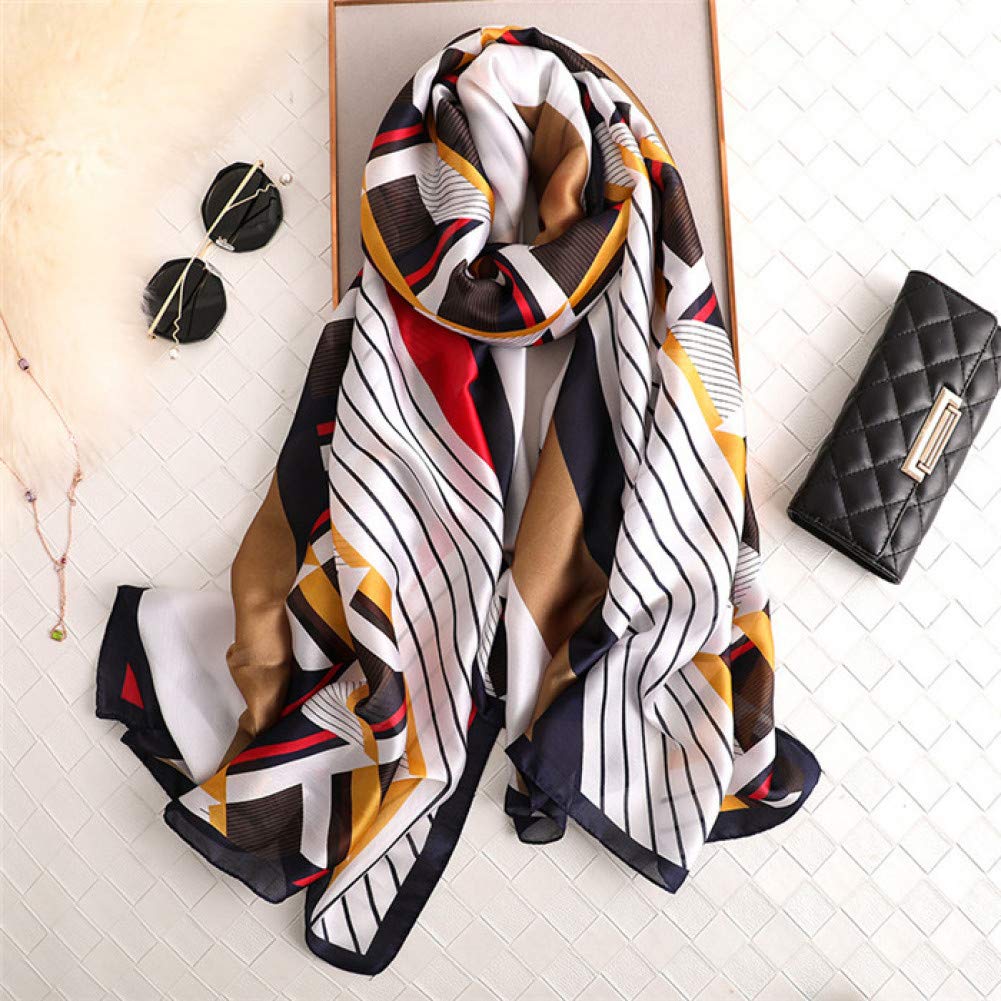 Écharpe color block et foulard imprimé fleurs pour femmes