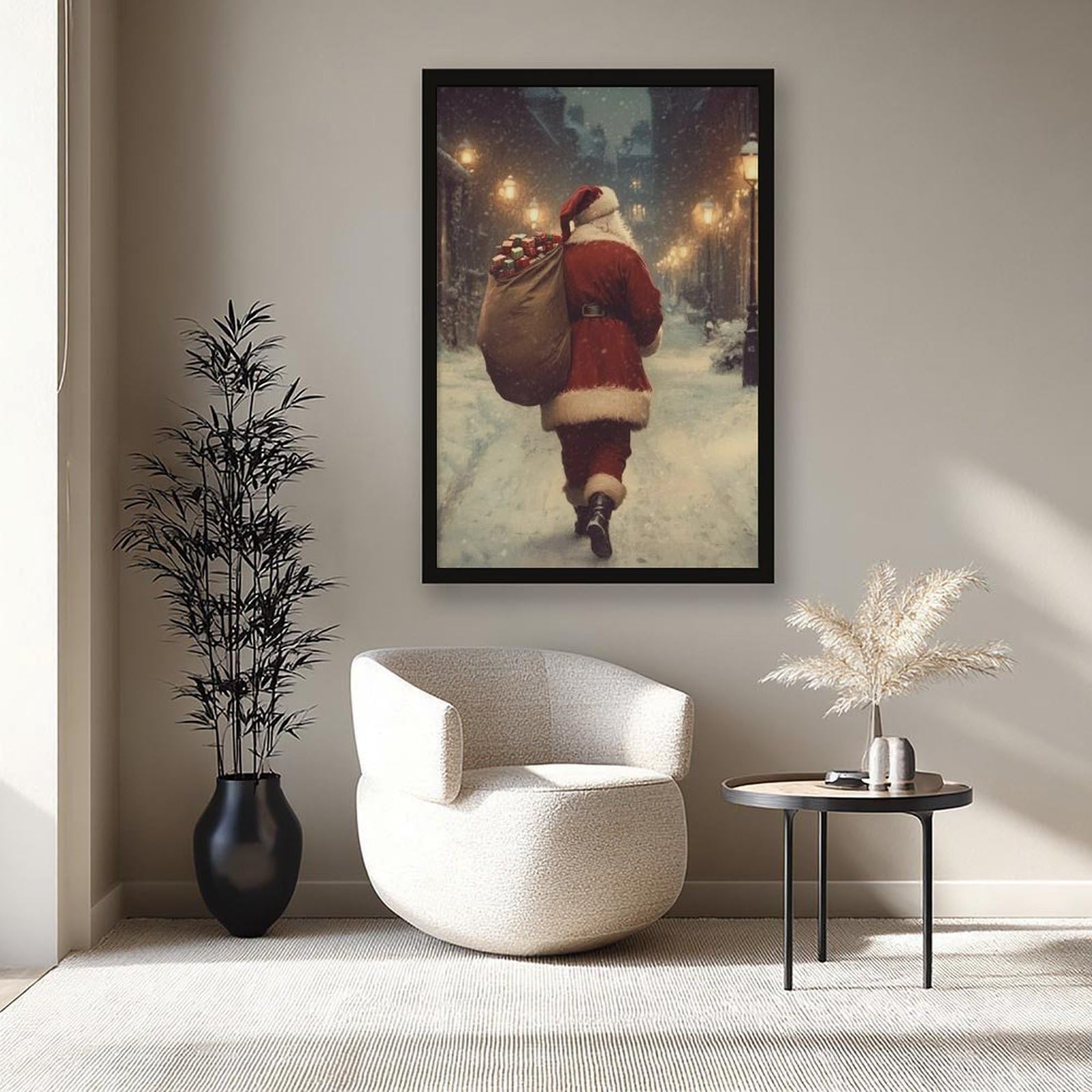 Leinwandposter "Santa Claus Is Coming To Town", Vintage-Weihnachts-Kunst, Wandkunst, Dekor, Bild, Gemälde für Wohnzimmer, Schlafzimmer, Dekoration, 50,8 x 76,2 cm (L x B)