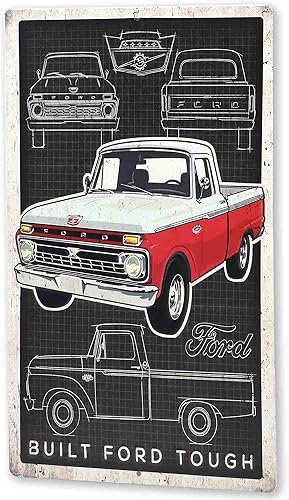 Miniatura 2 de Letrero de metal esquemático para Ford Truck  Letrero vintage de Ford para garaje o cueva de hombre