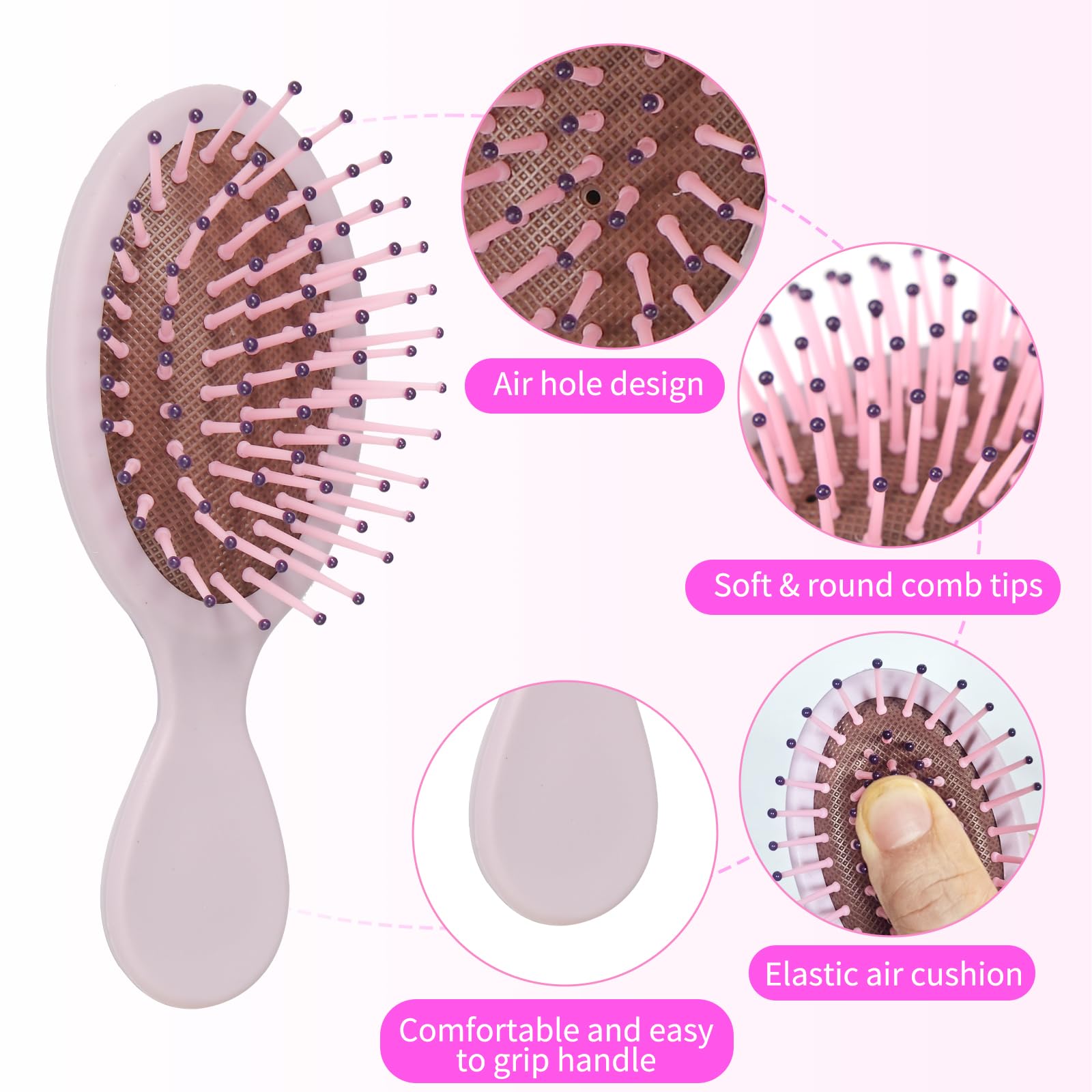 Amazon.com : 12 Pack Mini Wet Hair Brush Travel Detangling  display picture 3