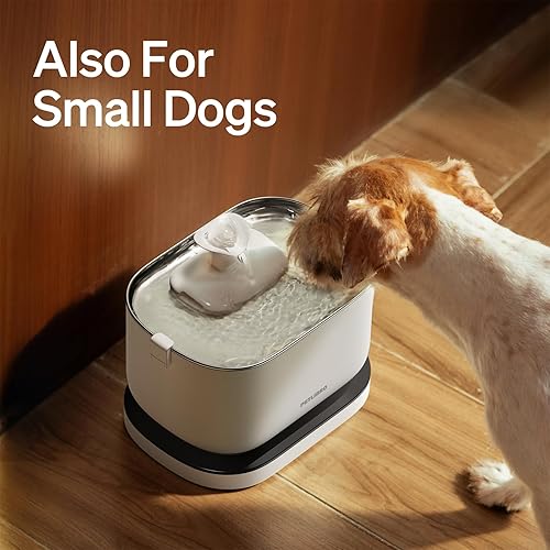 Miniatura 8 de PETLIBRO Fuente de agua para gatos, fuente de agua inalámbrica para mascotas, funciona con pilas, fuentes de agua Dockstream de 2.5L84 onzas para