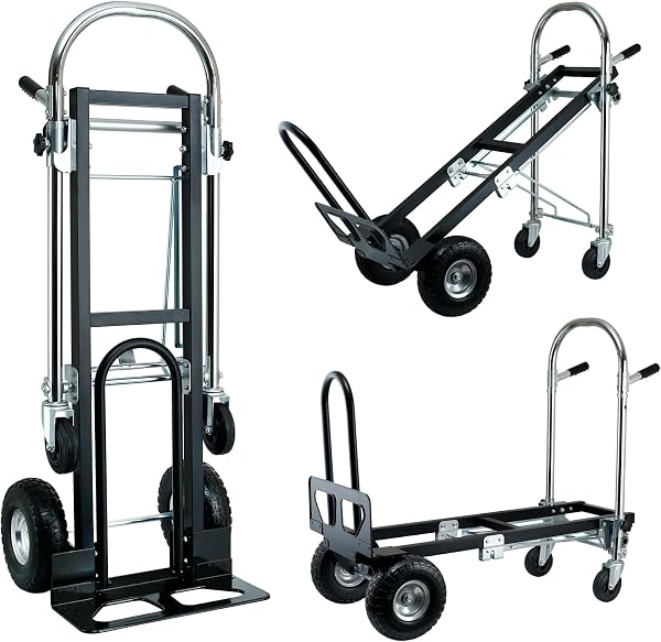 3 in 1 Folding Industrial Convertible Hand Truck,1000 LBS Capacity Aluminum Dolly,Heavy Duty Hand Truck Dolly Cart with