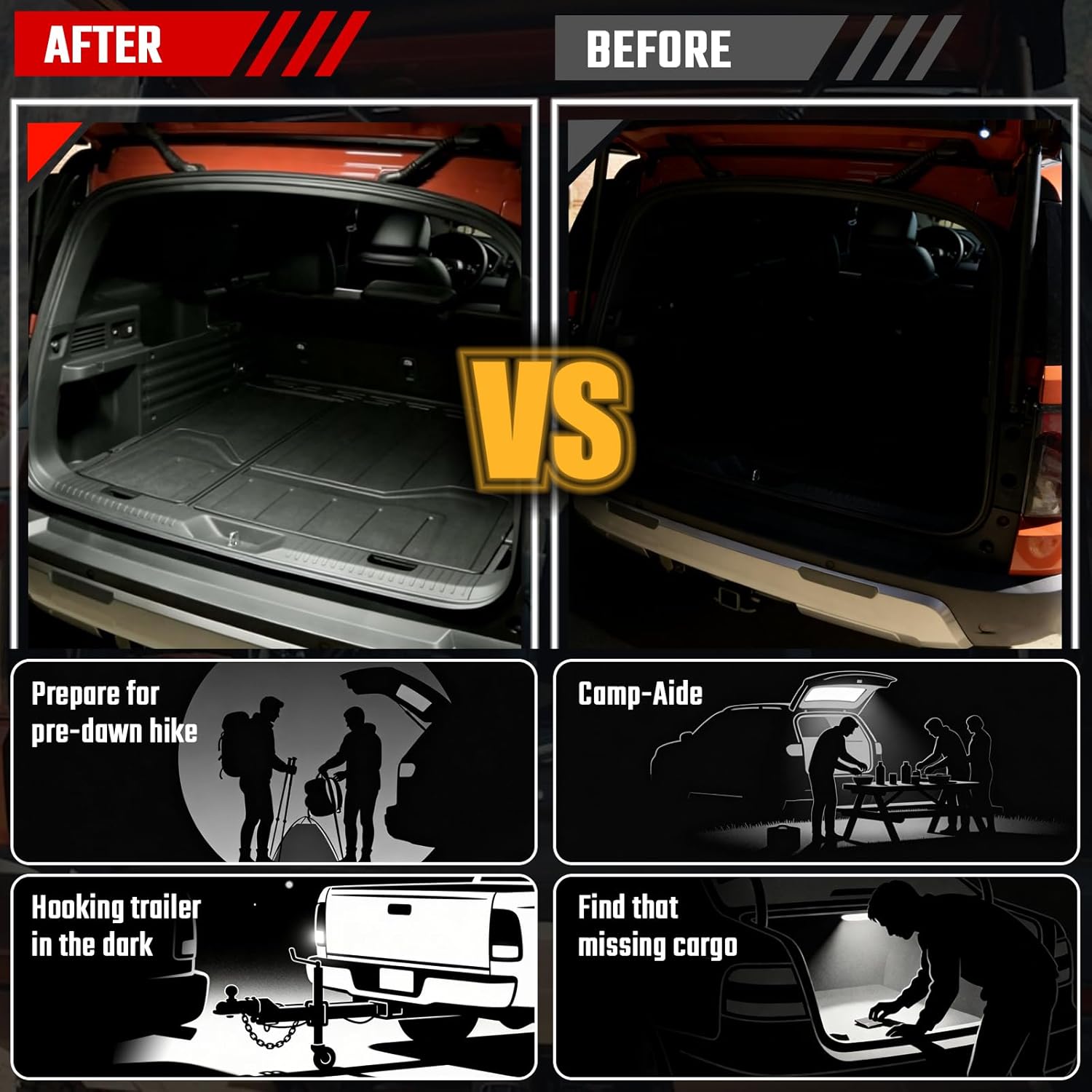 Rear Tailgate Cargo Light Assembly Compatible with Honda Passport 2026, Rear Cargo Area Interior Dome Light Replacement, Bright LED Utility Lamp Replace 08V30-3BM-100 PREO-PSS-030