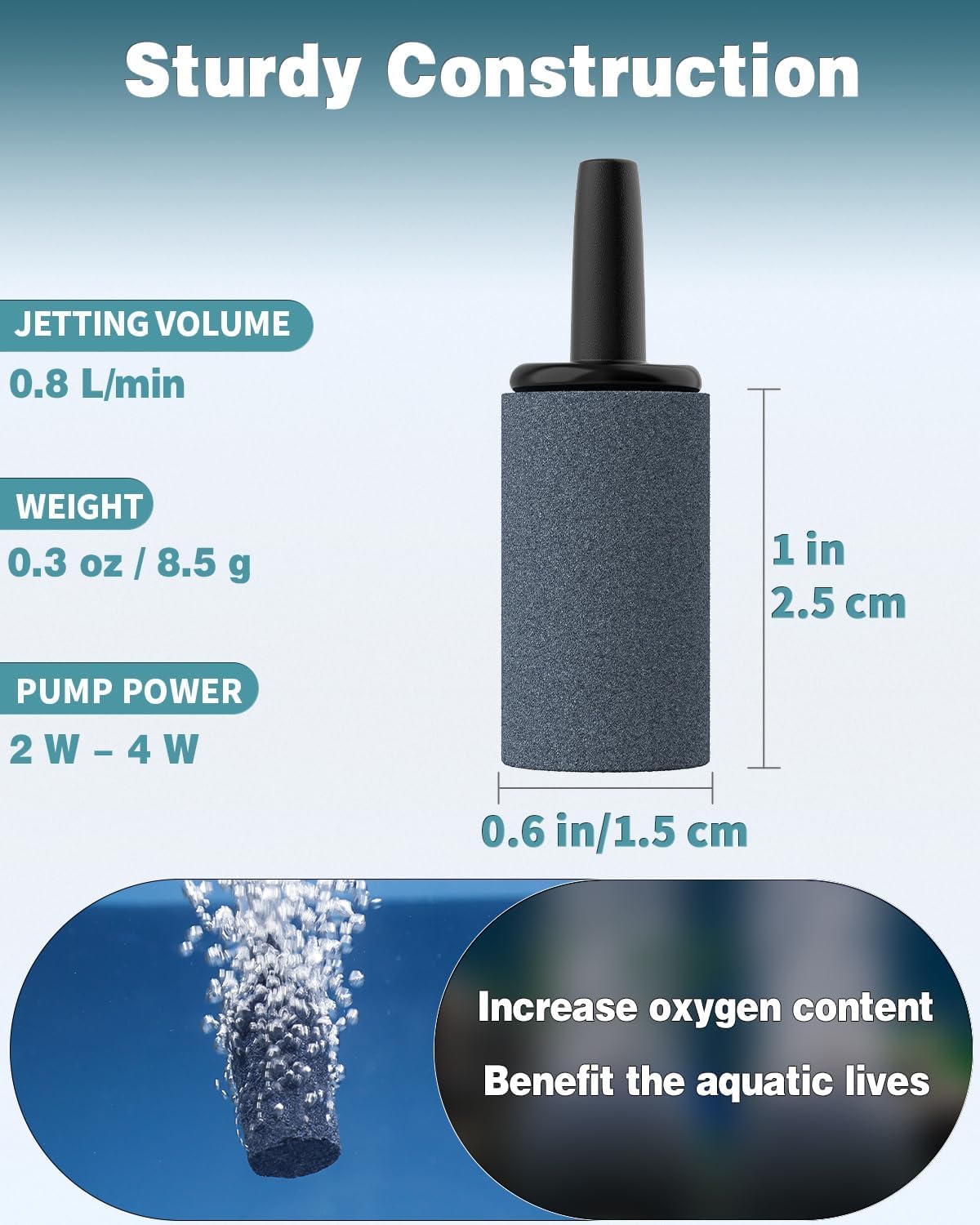 ONELINK MALL Aquarium air Stone, Size: (1.5 Inch), Aquarium Cylinder Bubble Air Stone (Color May Vary) (Color May Vary) Pack of 12 2
