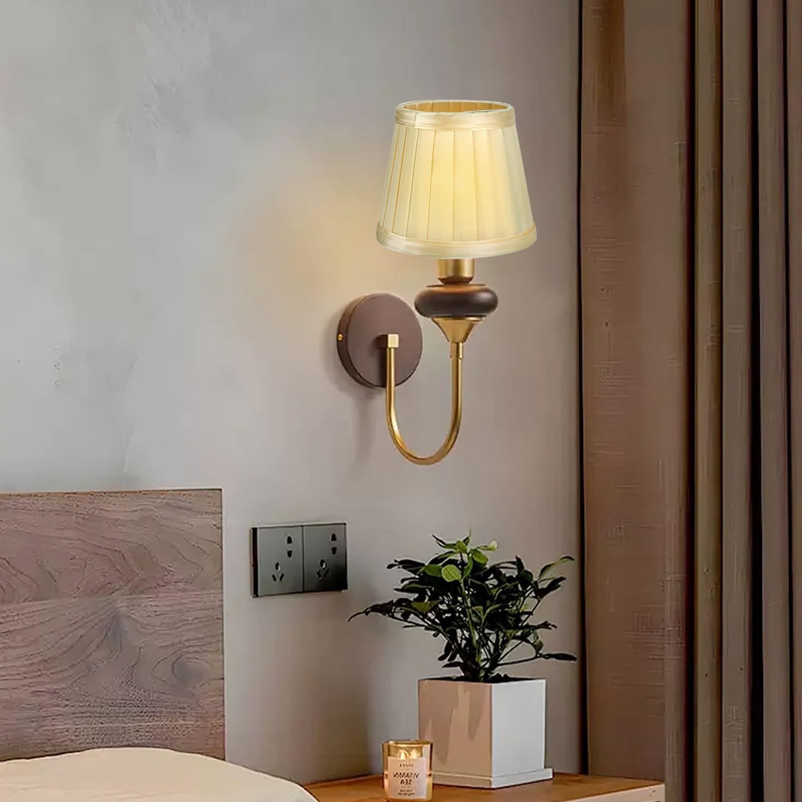 abat jour petite taille, Abats-jour de Lampe en Tissu,petit abat jour pour lustre, Lot de 6 Petit Abat-Jour à Clipser pour Applique de Bougeoir Lustre de Chandelier, 8,5x12x11cm