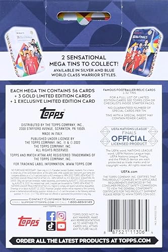 Miniatura 3 de 2022 Topps Match Attax Soccer Road to Nations League Finals BLUE WARRIOR Collectible Mega Tin with an EXCLUSIVE World Class Warrior Limited Edition