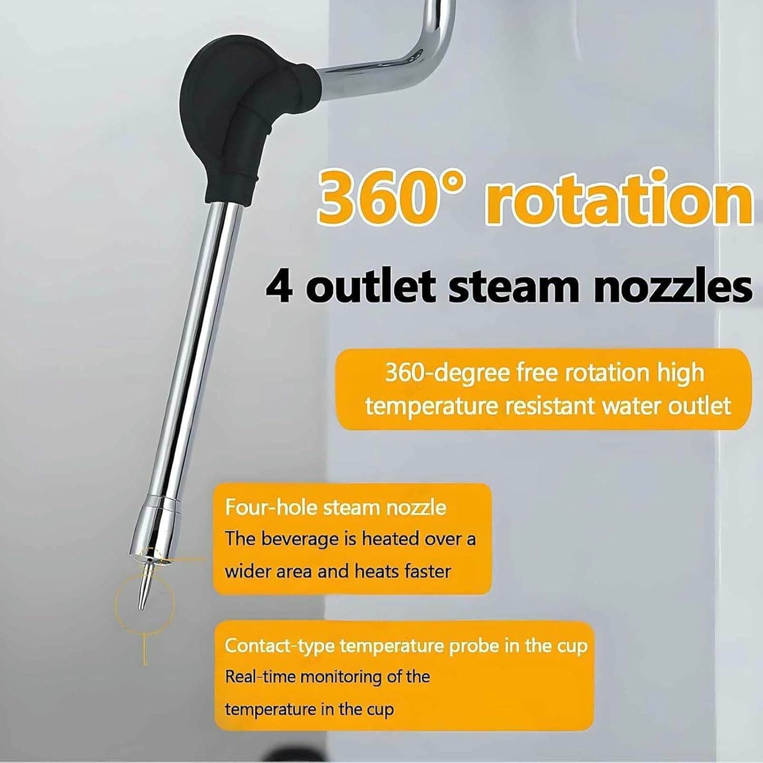 Commercial Milk Frother, Electric Milk Steamer, Automatic Milk Foam Machine with LED Display for Coffee Shops, Milk Tea Bars, Restaurants