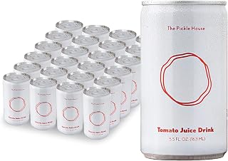 Tomato Juice - Umami Rich Blend of Tomatoes, Pickle Juice & Celery Salt, Ready-to-Serve over Ice or as a Bloody Mary Mix, Vegan & Gluten Free Cocktail Base, x24 5.5 fl oz Cans
