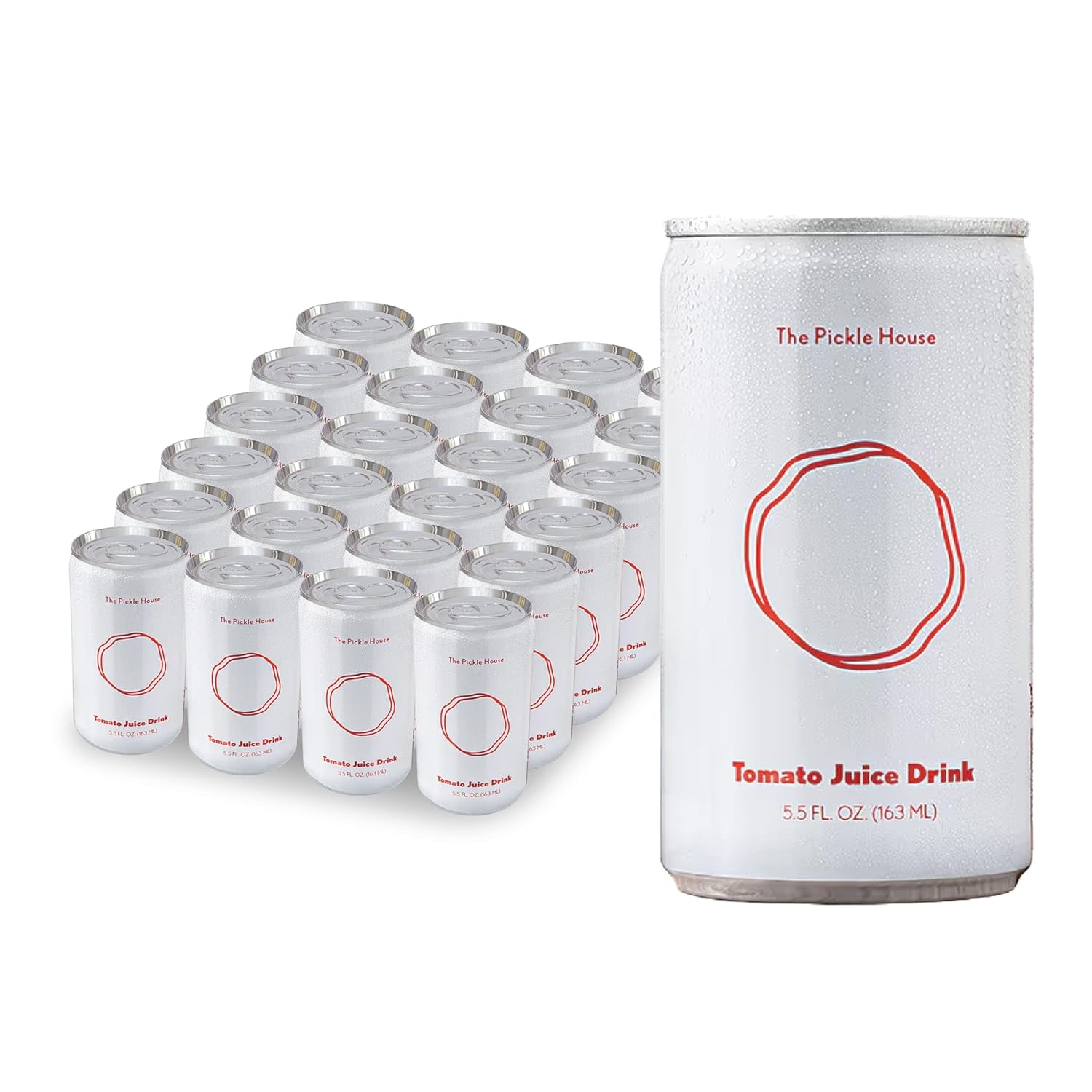 The Pickle House Tomato Juice - Umami Rich Blend of Tomatoes, Pickle Juice & Celery Salt, Ready-to-Serve over Ice or as a Bloody Mary Mix, Vegan & Gluten Free Cocktail Base, x24 5.5 fl oz Cans