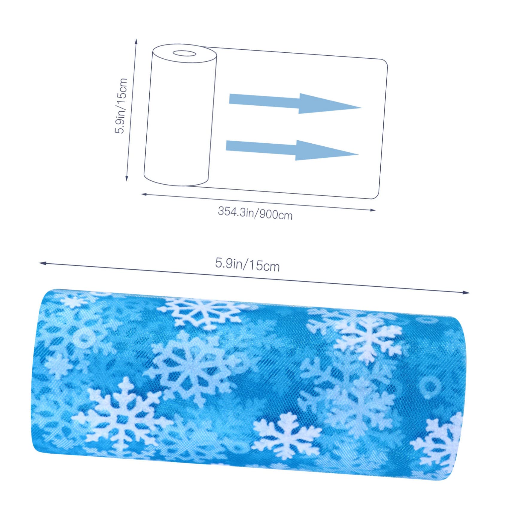 4 Roll Snowflake Mesh Decor Christmas Tree Bows Snowflake Tutu Fabric Gauze Mesh Tulle Craft Organza Wired Ribbon White Tutu Tulle Fabric Skirt Fabric Tulle Skirt Tulle Ribbon HOODANCOS