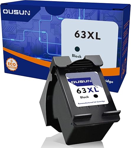 Cartucho de tinta negro 63XL remanufacturado (1 unidad) de repuesto para impresora HP 63 XL, funciona con impresora Officejet 3830 4650 5200 5252