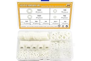 High Quality Nylon Washer Assortment, Set of 600 Flat Washers in 9 Sizes