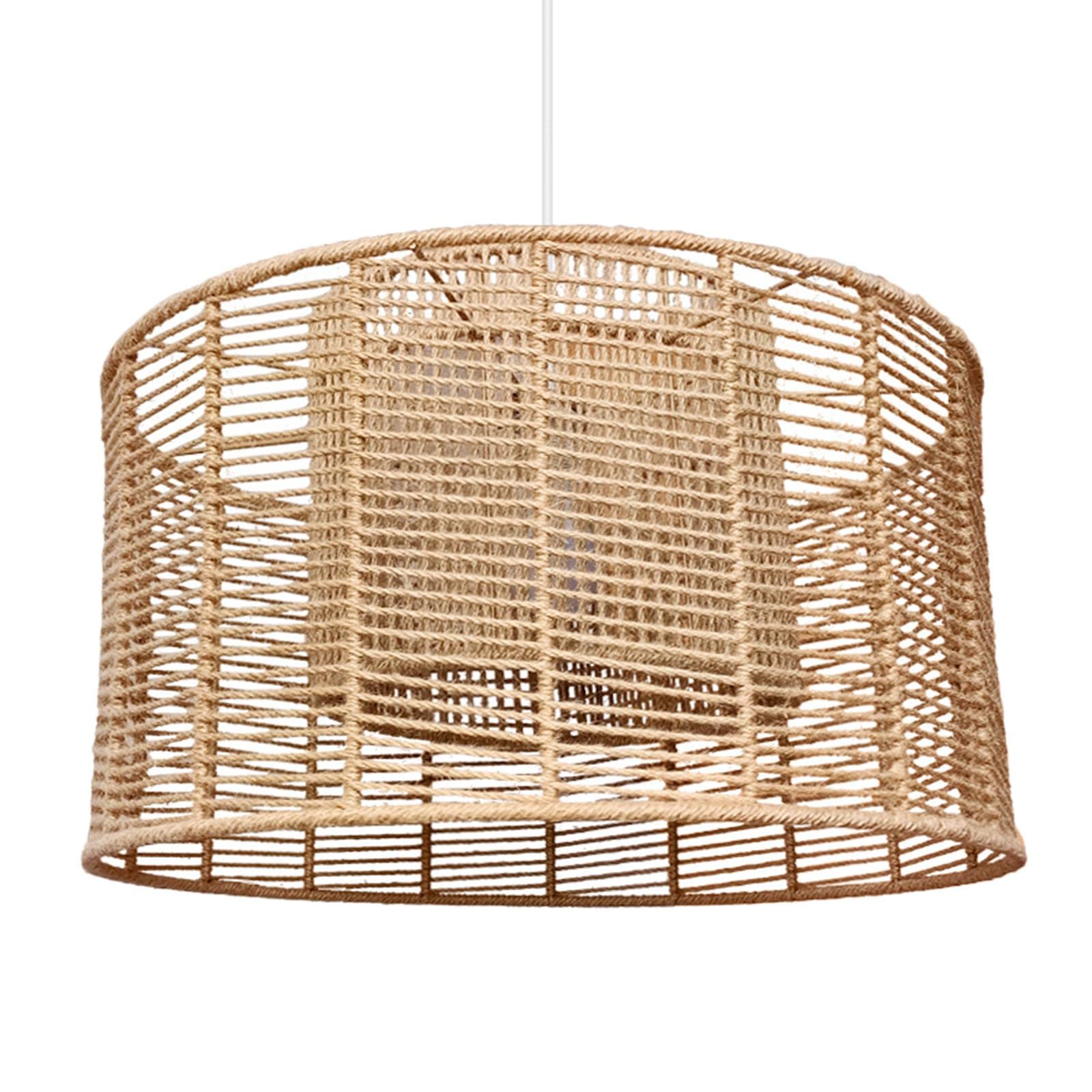 Rattan Lamp Shade Retro Replacement Handmade Creative Hanging for Bedroom-image-8