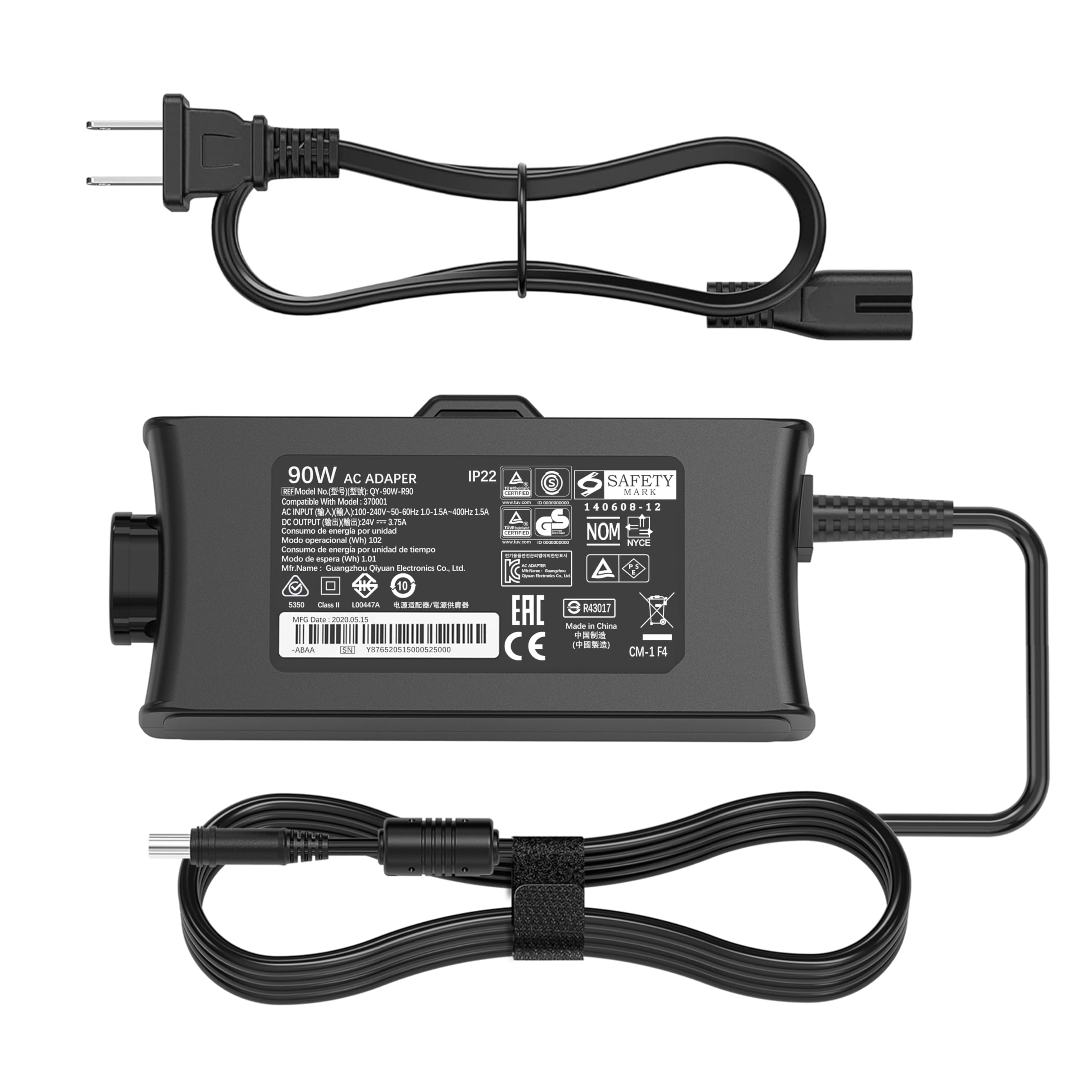 90W AC Adapter for ResMed Cpap Airsense 10 Power Cord ResMed aircurve 10 Autoset for Her CPAP Elite Power Adapter for AirCurve 10 and AirCurve 10S 10VAuto 10 ASV Charger Yellow tip 1 pin product thumbnail 2