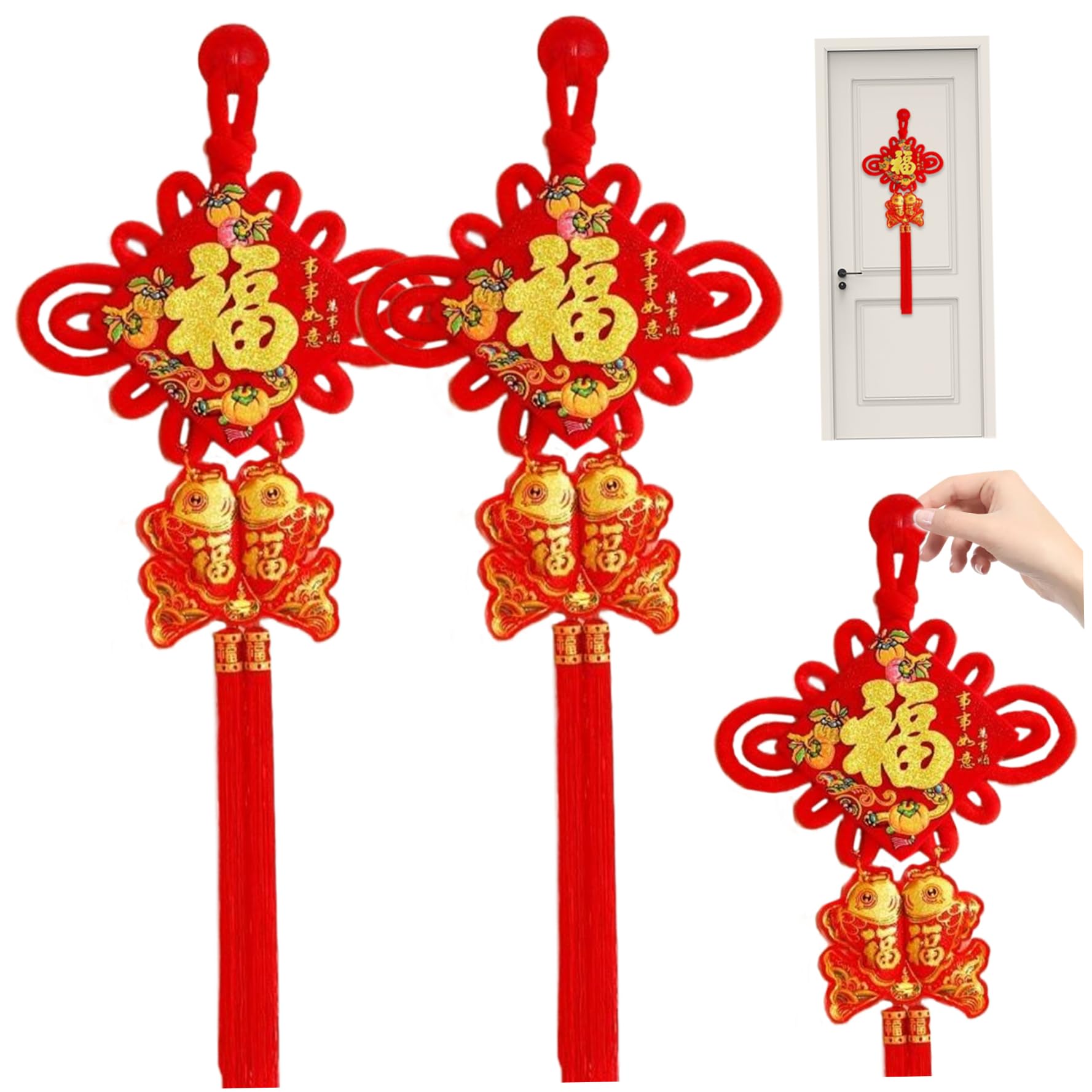 Décoration maison Nouvel an Chinois : créez une ambiance festive avec 2 suspensions 3D Fu