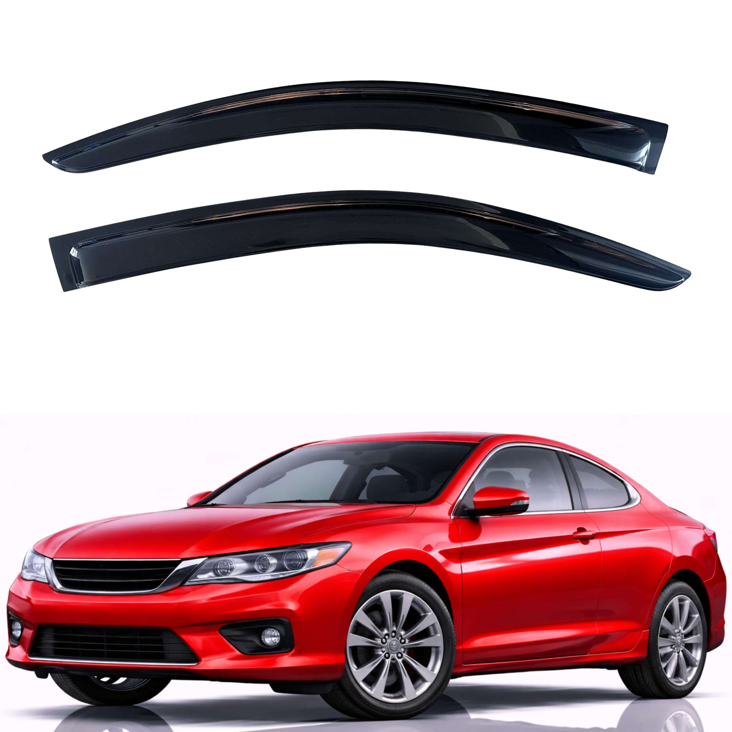 KPY Rain Guards Fit for 2013-2017 Honda Accord Coupe, Out-Channel Window Visors Vent Wind Deflectors 2PC, Car Accessories for 13-17 Accord (Coupe Only)
