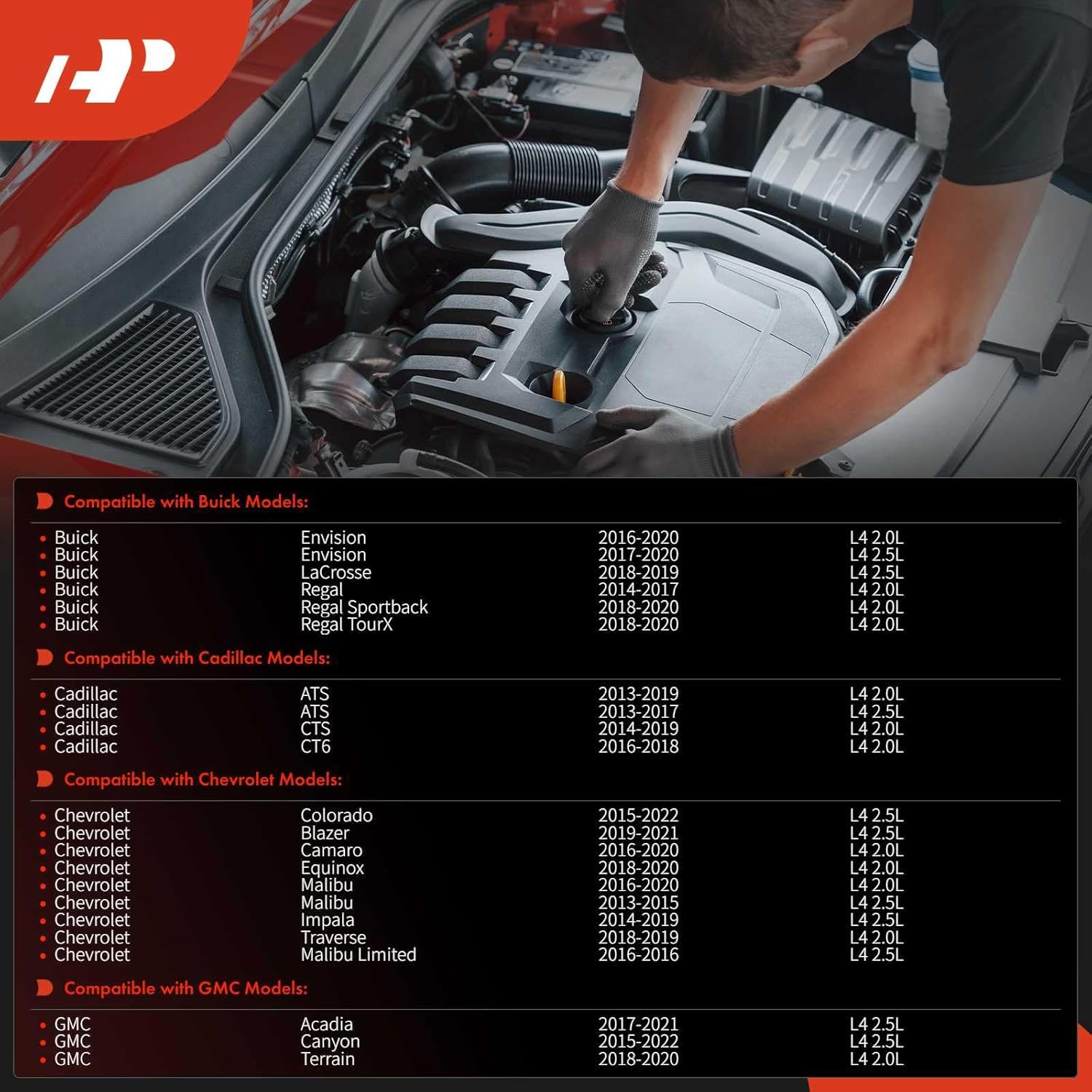 A-Premium Engine Oil Pump for 2.0L 2.5L Compatible with Chevrolet & GMC & Buick & Cadillac Models - Equinox, Malibu, Traverse, Impala, Terrain, Acadia, Camaro, Colorado, LaCrosse, CTS, Canyon, Regal