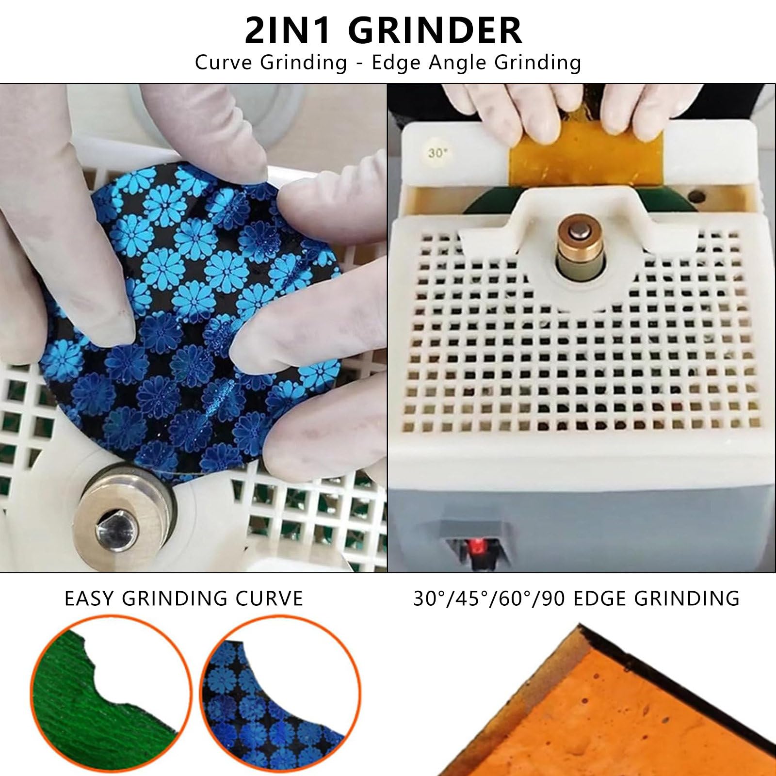 Macchina per Smerigliatura Ad Acqua da Tavolo Fai da Te, Utensile per La Modellatura E La Molatura del Vetro Artistico A 2800 Giri/Min