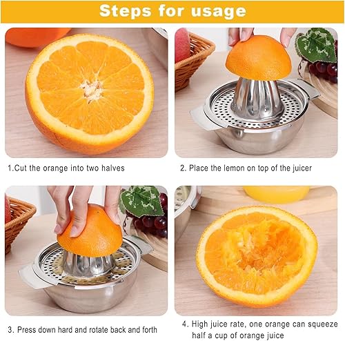 Miniatura 8 de 304 Acero inoxidable Limón Naranja Juicer Hogar Pequeño Hand Press Juicer Portátil Manual Exprimidor Cocina Gadget