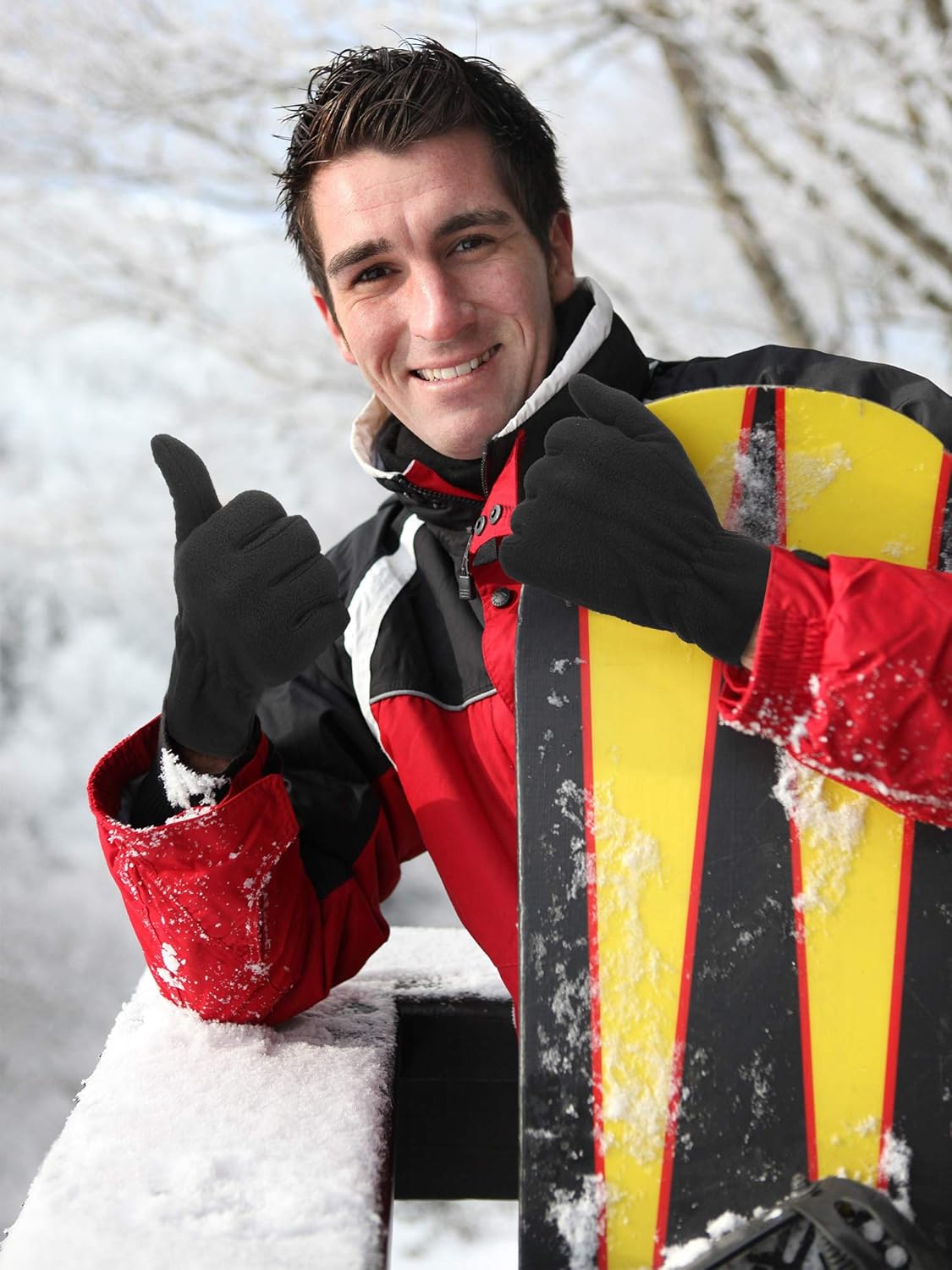 SATINIOR 6 Pairs Winter Fleece Gloves Full Fingers Warm Mittens Gloves for Women Men (Novel Colors) - Image 5