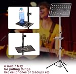 IMAGE Foldable Sheet Music Stand Adjustable 21.6-63 Inch | Portable metal design with carrying bag,music tray and clip holder, ideal for travel practice home use instrumental
