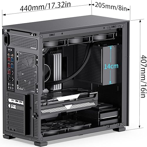 Miniatura 5 de JONSBO D41 MESH SC - Carcasa para computadora ATX con pantalla, carcasa ATX para PC, torre mediasoporte RTX 4090 (13.189-15.748 in) GPU 360280AIO,
