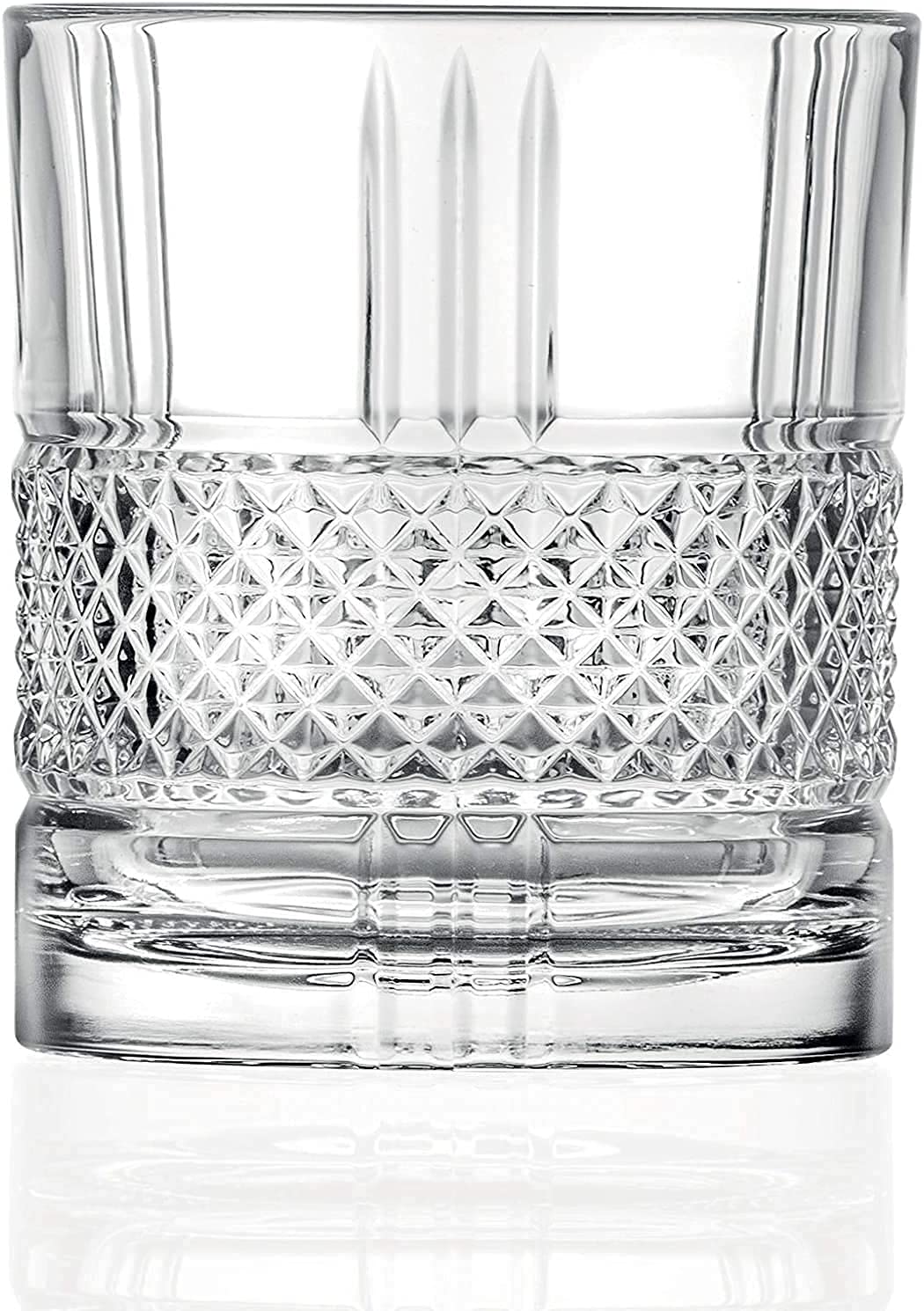 TRIXY Crystal Whiskey Glasses Set of 6 pcs- 300 ml Bar Glass for Drinking Bourbon, Whisky, Scotch, Cocktails, Cognac- Old Fashioned Cocktail Tumblers-1 3