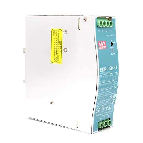 Miniatura 1 de MEAN WELL EDR-150-24 ACDC Fuente de alimentación de riel DIN industrial Salida única 24VDC 156W 6.5A a 230VAC, 125W 5.2A a 115VAC UL Certificado