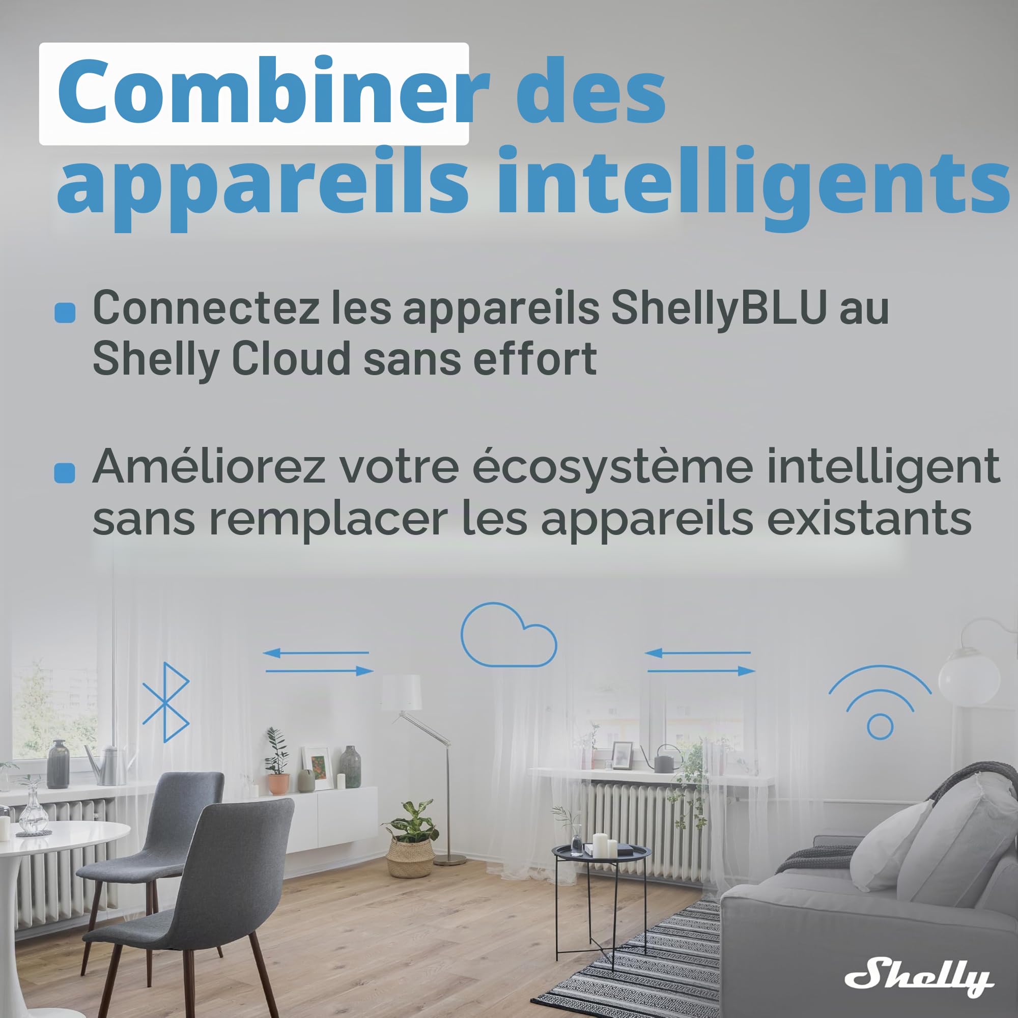 Shelly BLU Gateway - Passerelle Bluetooth vers Wi-FI, clé USB-A, Maison Intelligente, App iOS Android, Aucun hub requis, Répéteur Wi-FI, Portée 20 à 30 m