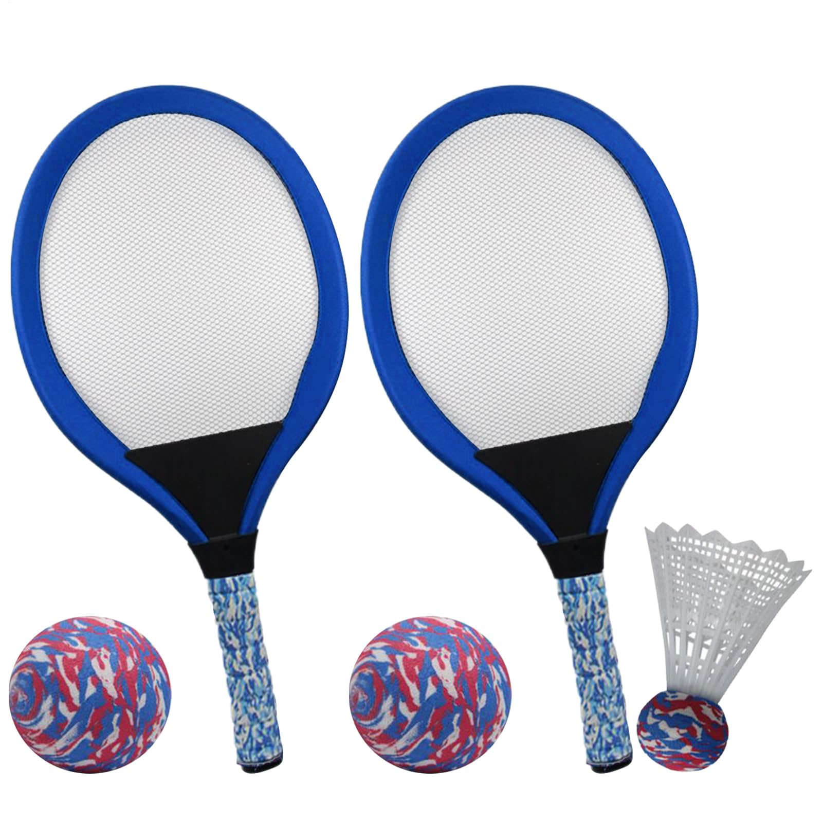 Raquette de tennis et de badminton - ABS - Raquette de sport pour enfants - Convient aux débutants - Jeu de balle interactive familiale avec volants et balle de tennis pour jouer dans la cour
