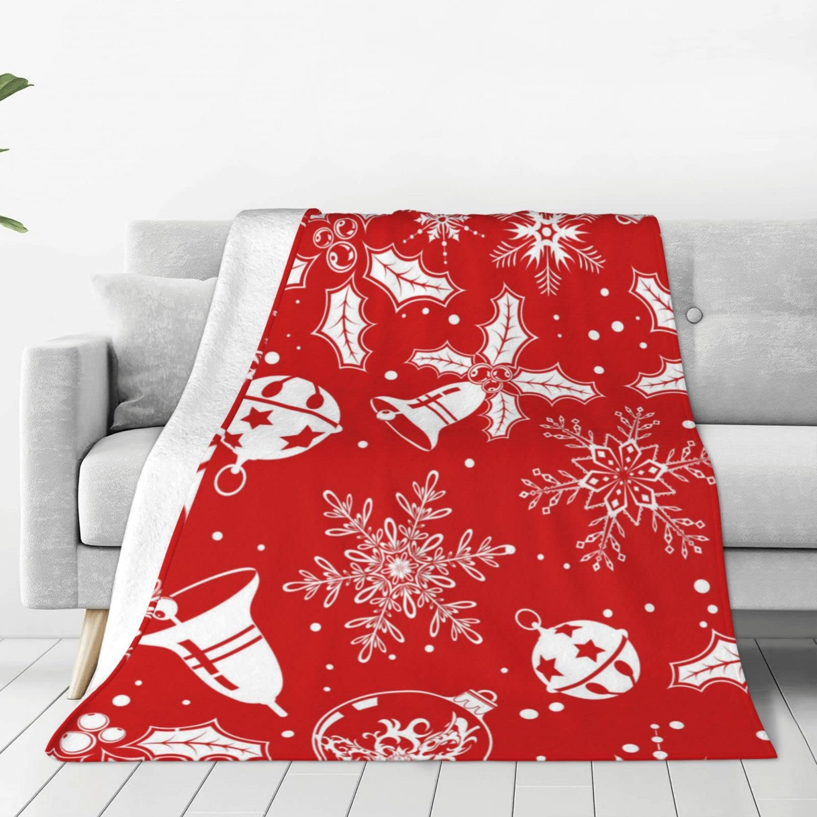 Lsjuee Throw Blanket Christmas Theme Warm Cozy Soft Lightweight Flannel Fleece Blanket for Bedroom Sofa Room Home Decorative Fuzzy Blanket 80"x60"