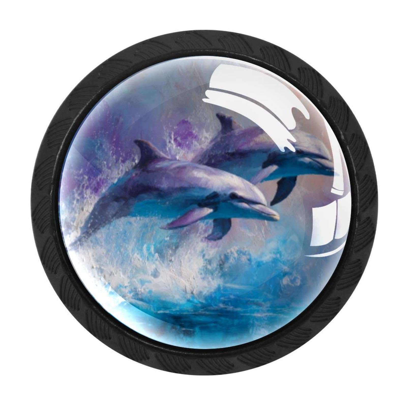 CHENZZZZ 4 Pieces Dresser Knobs Dolphins (2) Drawer knobs Cabinet Knobs Pull Handles for Home Kitchen Office