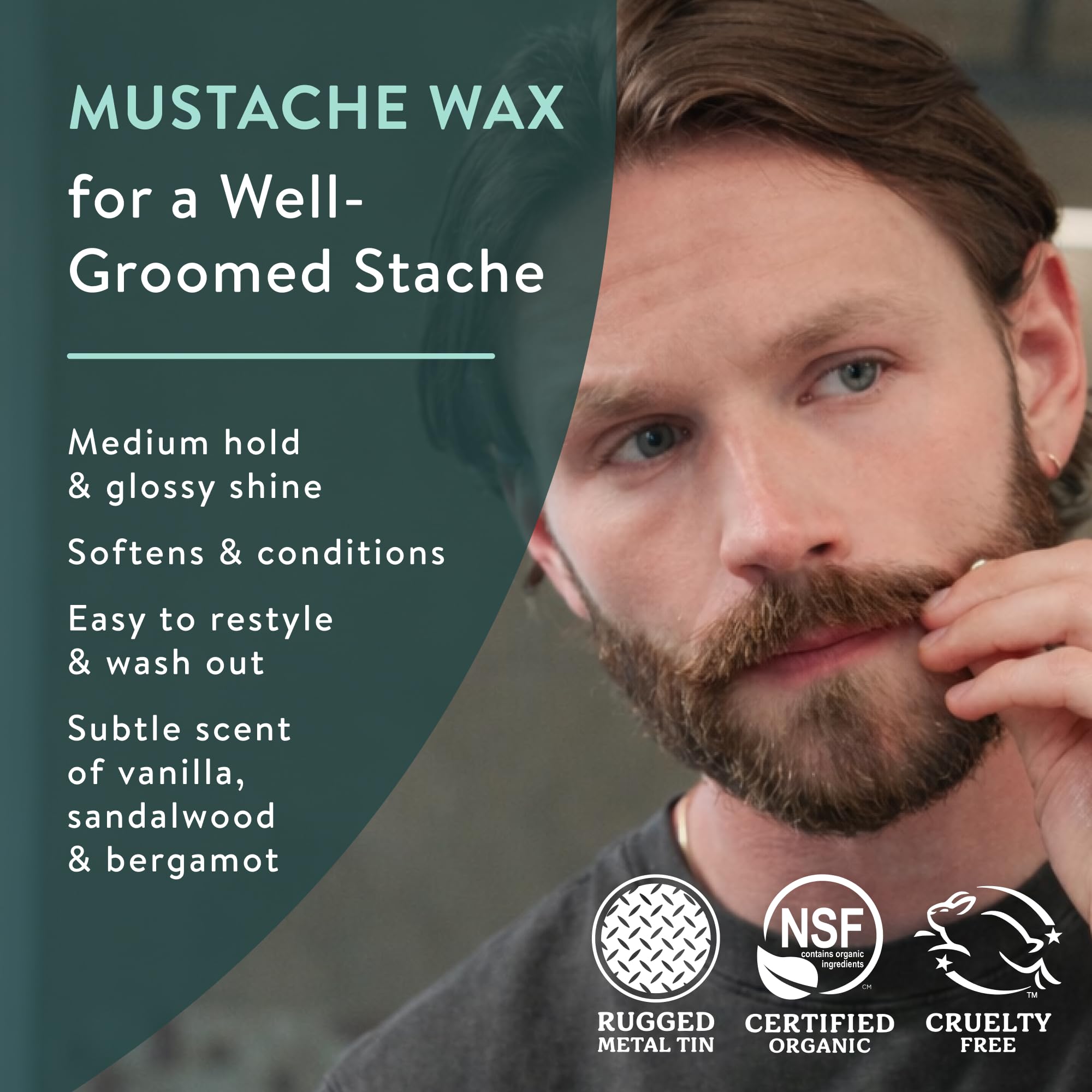 Navigator Class Man Care Man Mustache Wax Badger .75 oz Tin by Badger