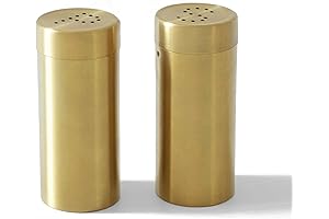 2Pcs Stainless Steel Gold Salt and Pepper Shakers