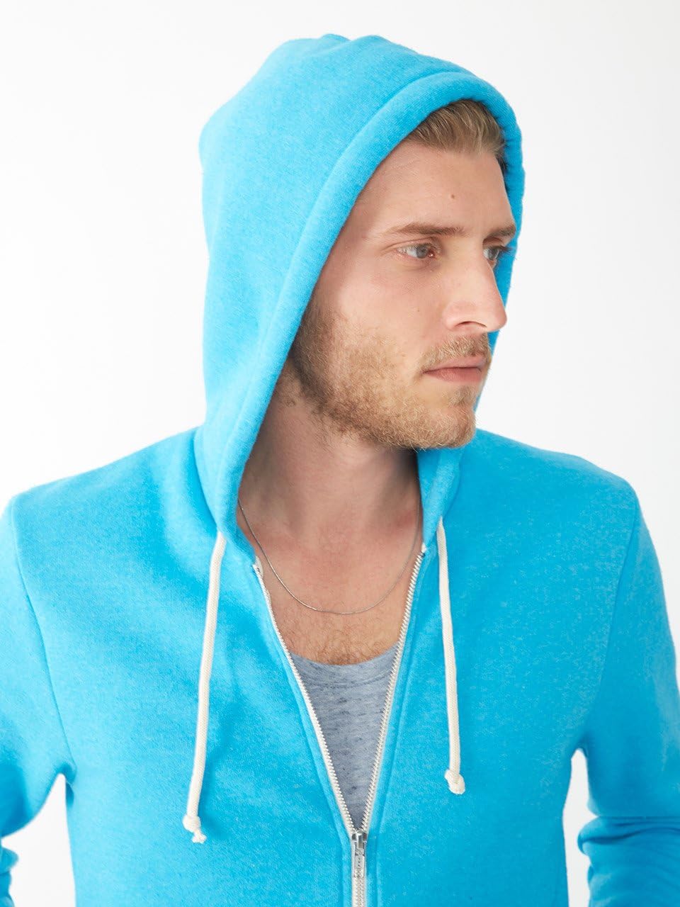 Alternative Men's Rocky Zip Hoodie Sweatshirt Small Vivid Blue