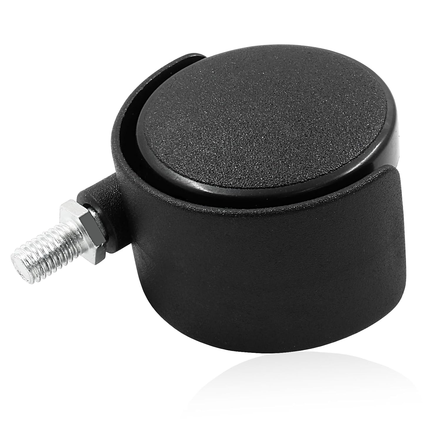 4 Pack 2 Inch Caster Wheel Replacement, M8 Threaded Stem Caster Wheels, Black Nylon Furniture Wheel for Cabinet, Shelf